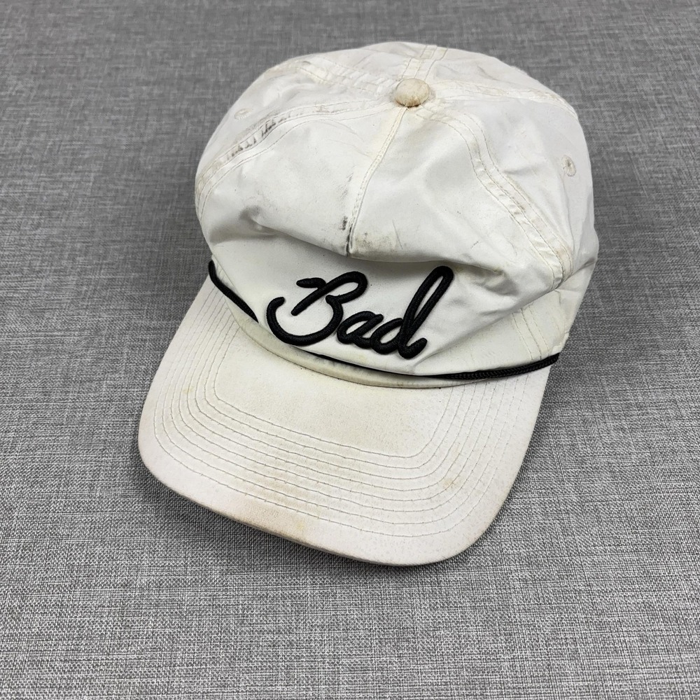 Bad Birdie Hat Cap Snap Back Mens One Size White Golf Rope Script Logo
